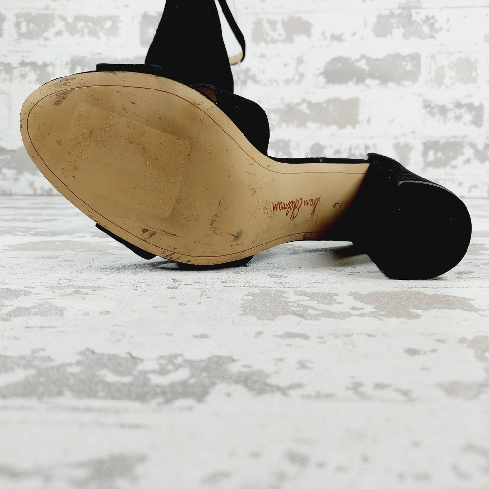 NEW Sam Edelman Yancy Black Heeled Ankle Strap Sandals M434 - Picture 8 of 14